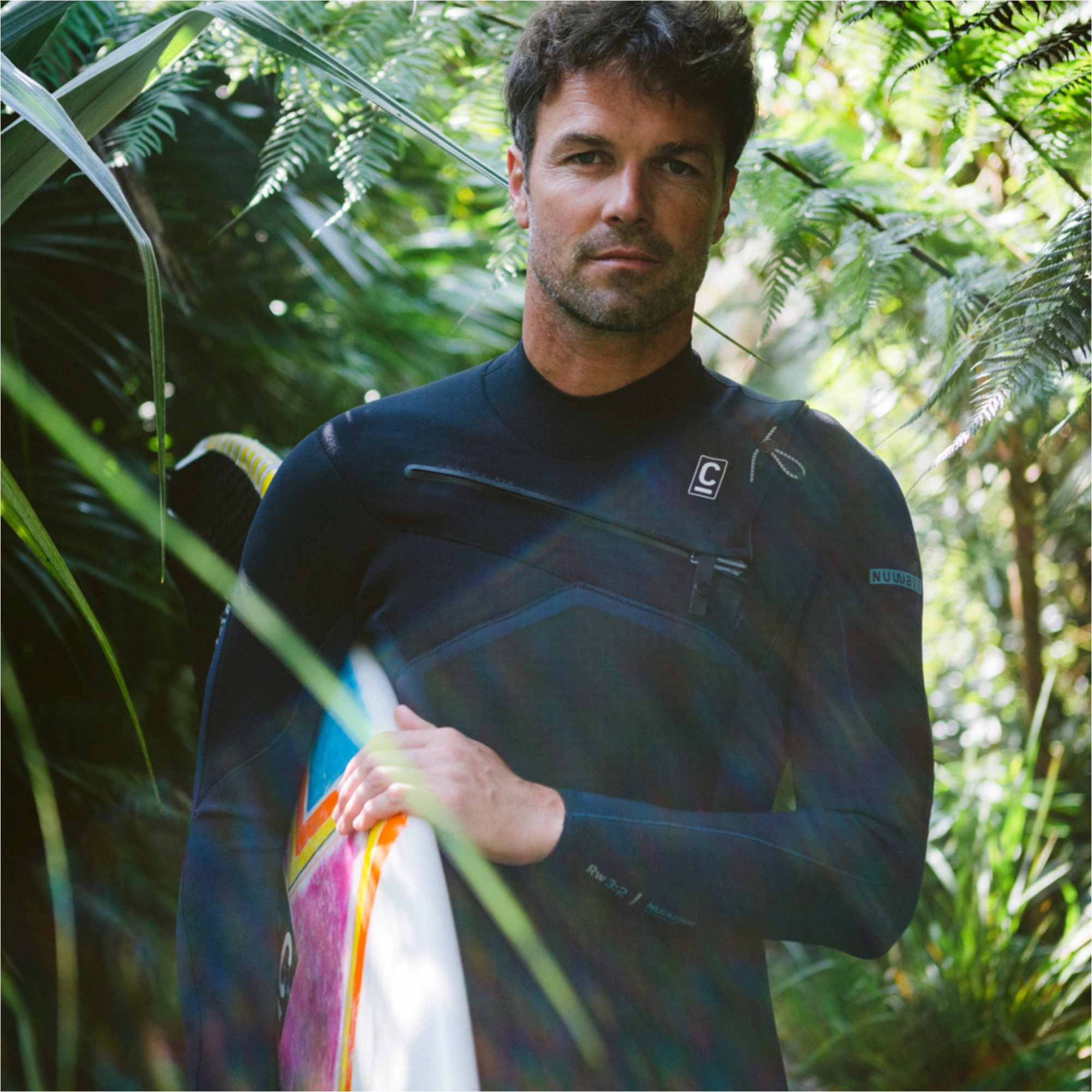 2026 C-Skins Mens NuWave ReWired 3/2mm Chest Zip Wetsuit C-NRW32MCZ - Bluestone x / Black